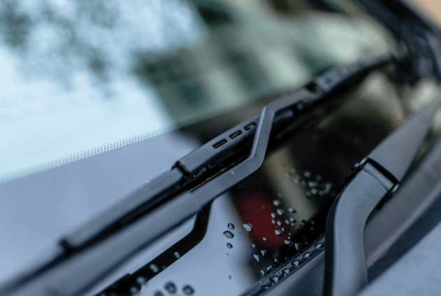 Close-up View of Bus Windshield